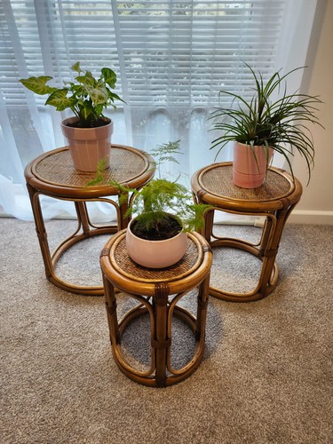 Vintage bamboo rattan nest - rattan, of
