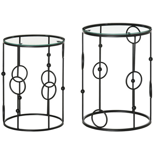 Homcom nesting round coffee - nesting,
