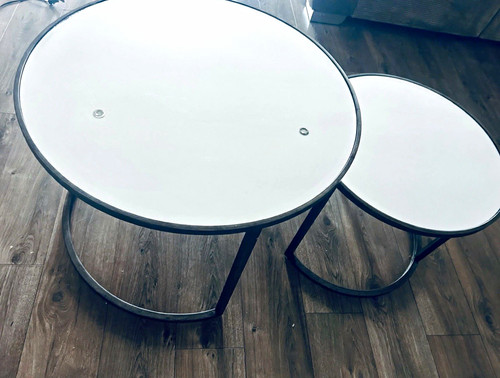 Round glass mirrored - glass,