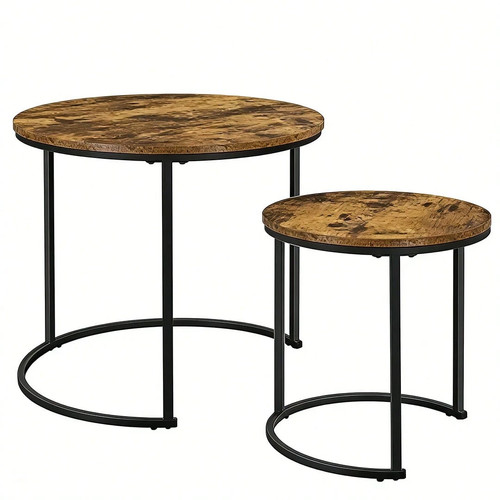 2pcs coffee table - coffee, round