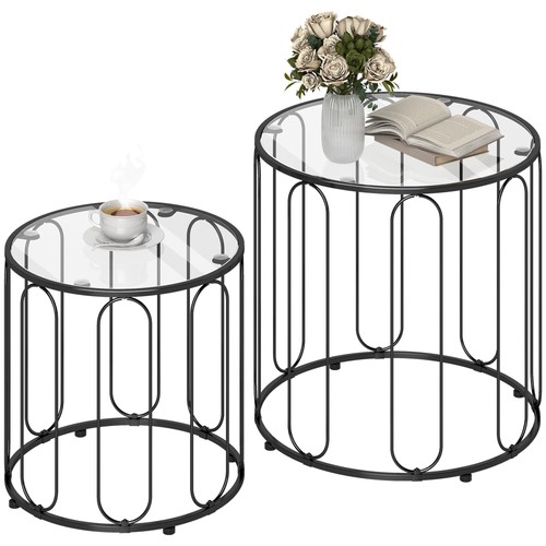 Homcom coffee table set 2 - coffee, of