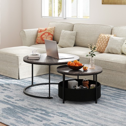 Round nesting coffee table - round, set