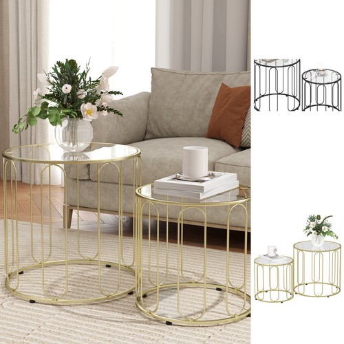 Round coffee table set - coffee, of