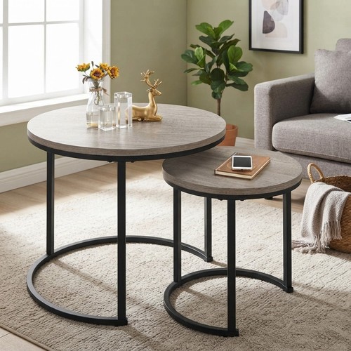 Stylish grey round - grey, nesting
