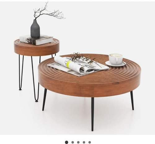 Costway round nesting tables - nesting,