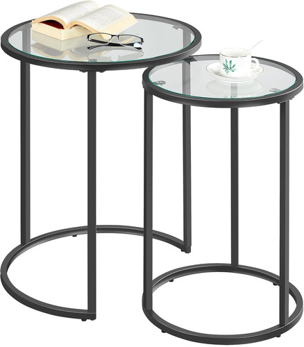 Glass nesting tables set 2 - of,