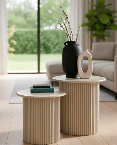 New fluted nesting side tables - new,