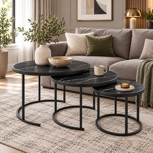 Round nesting tables set - nesting, of