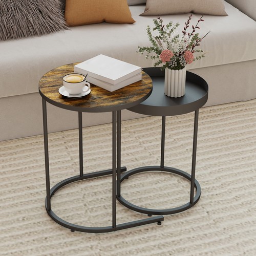 Homcom nesting side table set - side,