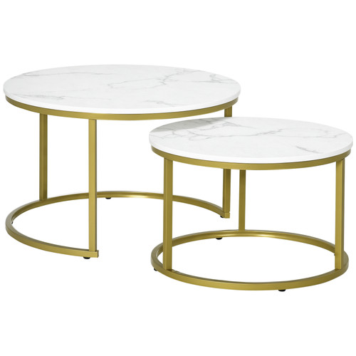 Homcom marble coffee - coffee, table