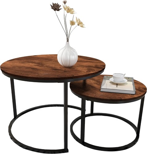 Round nesting coffee table - coffee,